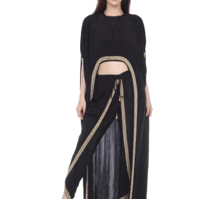 Persia cape set black by Manish Vaid - Dubai