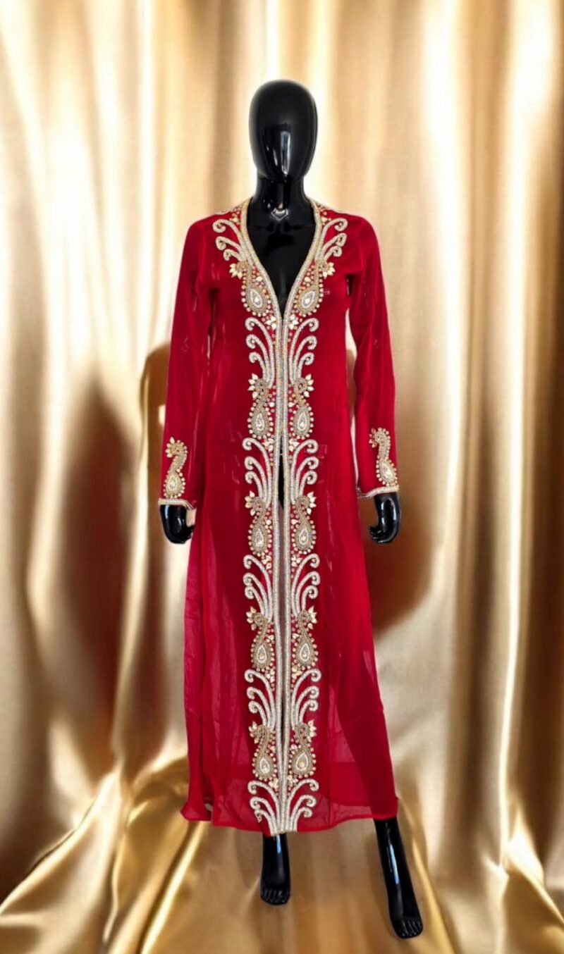 Royal Embellishment Kimono– Luxury Kimono with Gold Beading - Image 4