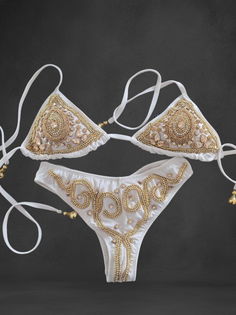 Luxury Black Crystal Bikini – Baroque Glam Swimwear - Image 2