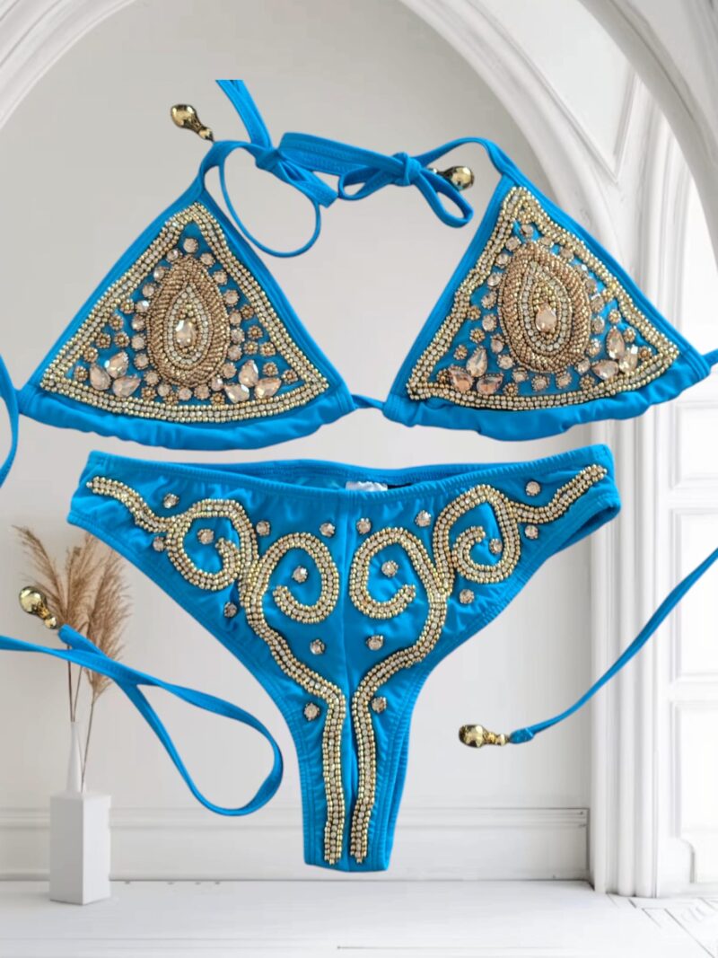 Luxury Black Crystal Bikini – Baroque Glam Swimwear - Image 4