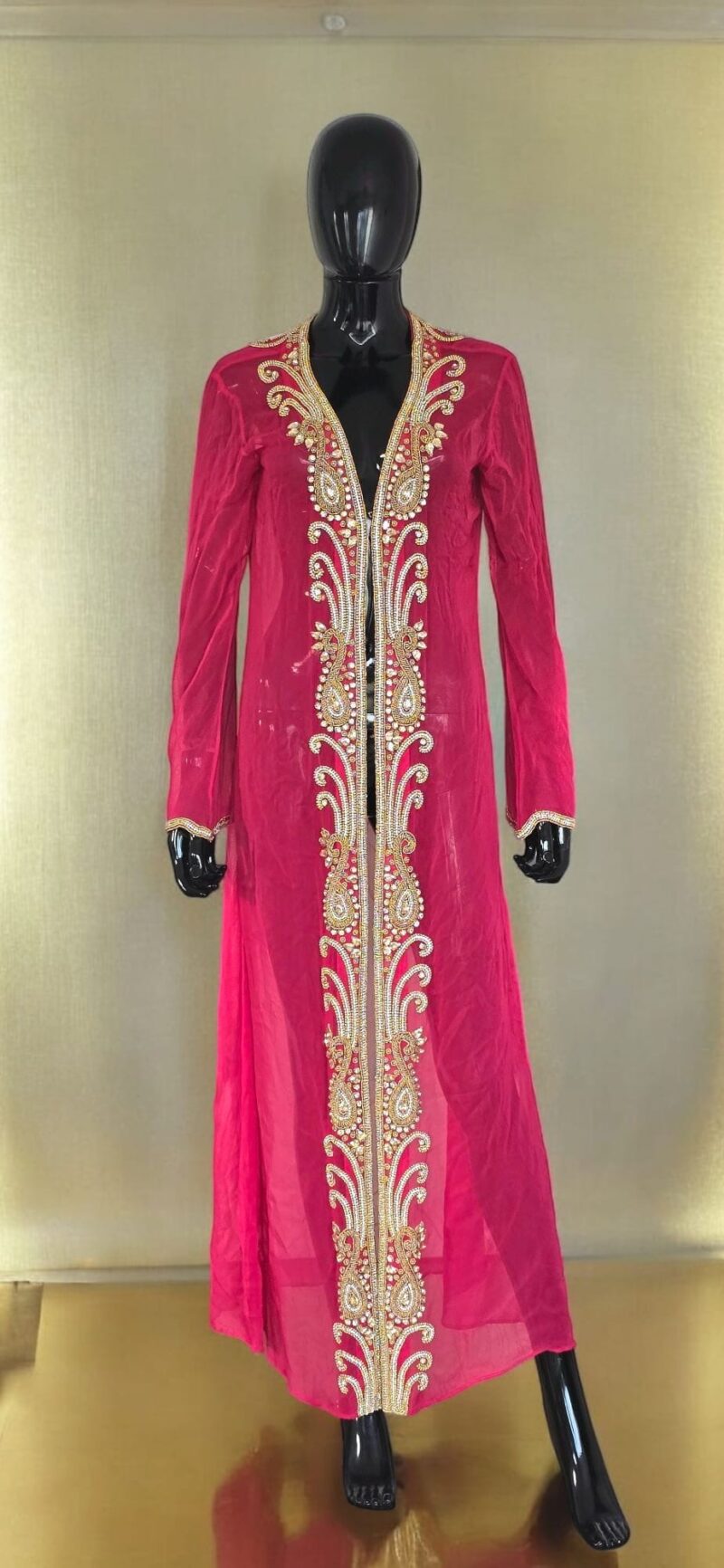 Royal Embellishment Kimono– Luxury Kimono with Gold Beading - Image 3