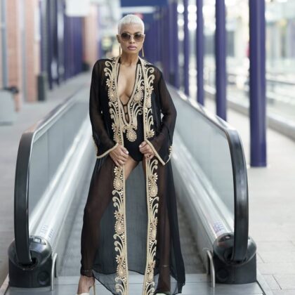Royal Embellishment Kimono– Luxury Kimono with Gold Beading