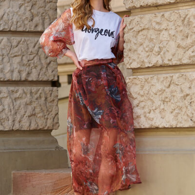 Long skirt model 145582 Makadamia