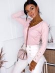 Pointed sweater with snaps - POWDER PINK