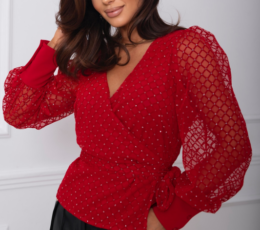 AMY tulle blouse - Red