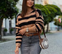 Striped sweater - Caramel