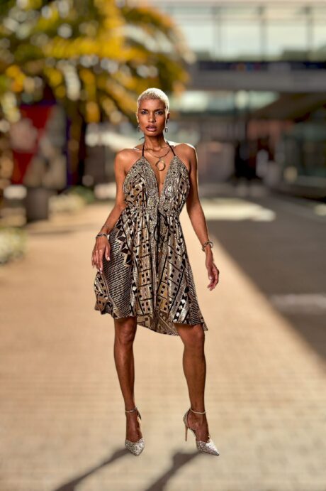 Manish Vaid – Golden Sequins Short Dress (PDS585)