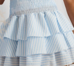 Ruffle Skirt - White and Blue