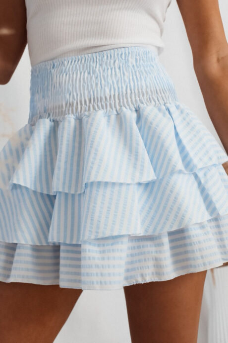 Ruffle Skirt - White and Blue