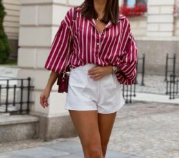Oversized Shirt - Red Striped